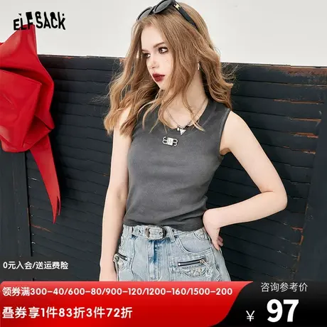 妖精的口袋美式工字背心小吊带女2024年早春新款内搭外穿性感上衣图片