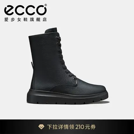 ECCO爱步马丁靴女款 秋冬真皮女靴保暖厚底中筒靴子 新潮216213图片