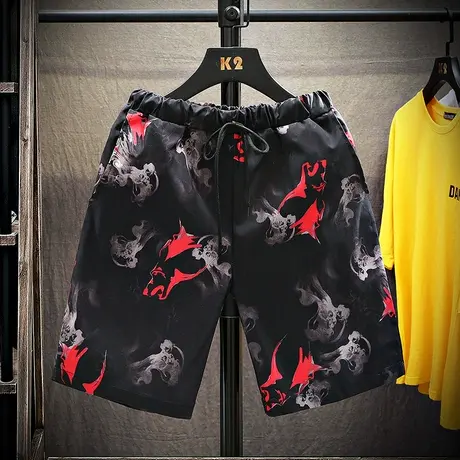 夏季短裤男运动休闲五分大花裤衩3分5三分宽松男款男士潮牌沙滩裤商品大图