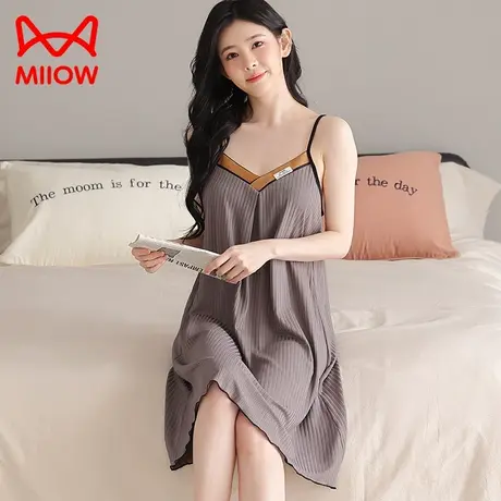 MiiOW/猫人性感吊带睡裙女2023年新款夏季夏天大码冰丝少女家居服图片