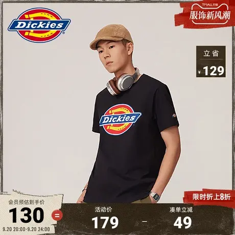 Dickies商场同款 工装风LOGO印花短袖男春夏棉短款T恤图片