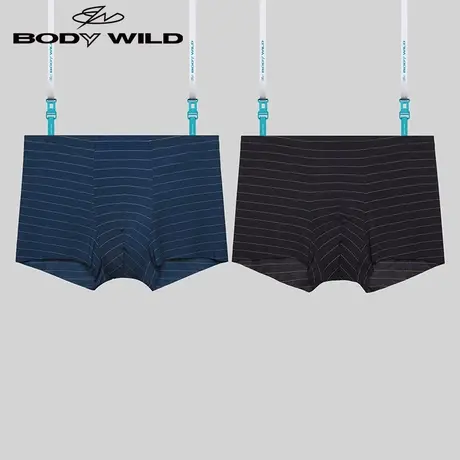 BODYWILD条纹内裤男四角款莫代尔青年男士男生薄款季ZBN23MR2图片