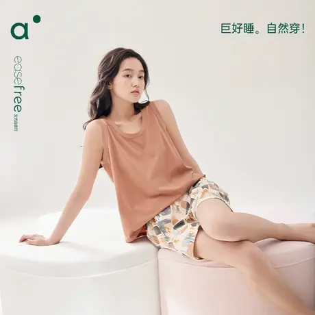 安之伴无袖背心睡衣女款2025新款夏季纯棉短裤可外穿家居服套装薄图片