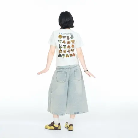 2025新款字母印花正肩短袖T恤女夏季街头风潮流短款ins超好看上衣商品大图