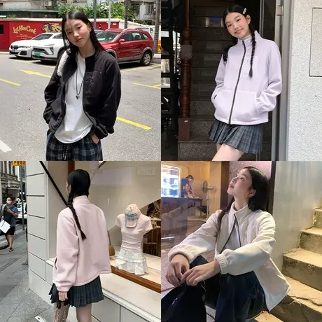 KV真维斯内搭摇粒绒女外套立领卫衣抓绒女内胆宽松软糯双面绒上衣商品大图