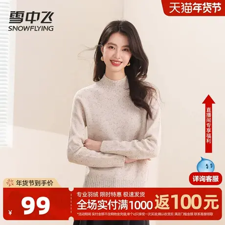 雪中飞25年秋冬【温暖绵羊毛】点子纱半高领休闲舒适女士羊毛衫W图片