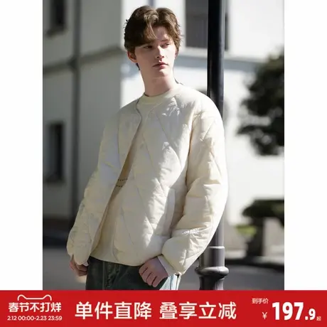 唐狮冬款轻薄无领棉服男百搭舒适棉衣外套男士潮御寒保暖图片