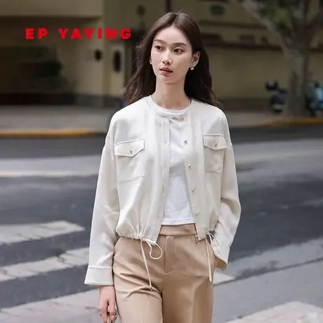 EP YAYING雅莹女装 新中式圆领抽绳收腰外套 春装商场同款1225A图片