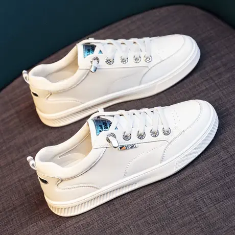 真皮小白鞋女鞋子百搭2023新款春秋休闲透气平底运动板鞋秋季女鞋商品大图