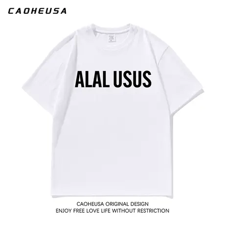 美式潮牌oversize夏季短袖t恤男款圆领宽松休闲重磅260g半袖潮流商品大图