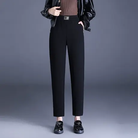 黑色通勤小西裤女秋冬2023新款高腰显瘦小脚直筒裤气质职业烟管裤商品大图