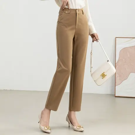 高腰西装裤女小个子九分裤2023新款春秋女裤秋季裤子女休闲哈伦裤商品大图