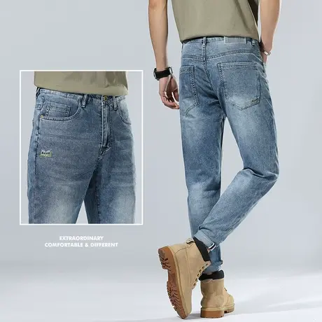 男士牛仔裤夏季薄款直筒宽松休闲男裤子春秋款2023年新款潮牌高端图片