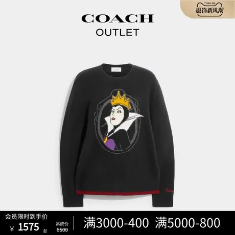 COACH/蔻驰奥莱女士DISNEY邪恶皇后圆领针织衫图片