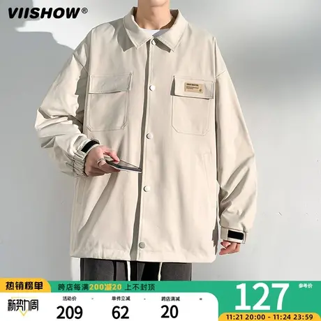 VIISHOW日系复古多口袋工装夹克男生潮牌宽松bf风休闲百搭外套商品大图