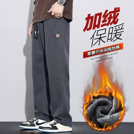 冬季加绒加厚保暖外穿阔腿休闲裤子秋冬款男士潮牌工装2024年新款商品大图