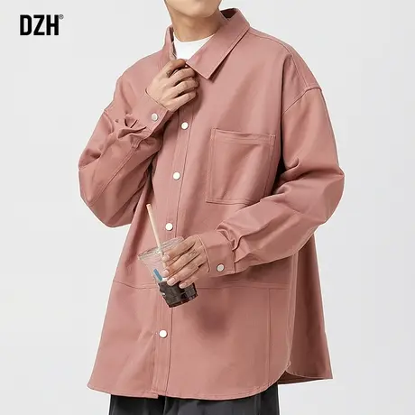 男士纯棉情侣外套男衬衫男款秋装上衣潮牌高级感男装2024新款夹克图片