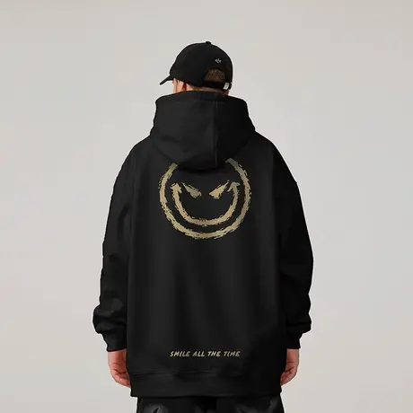 小恶魔卫衣美式复古嘻哈大码装纯棉重磅做旧高街外套加绒秋冬男款商品大图