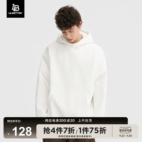 Lilbetter连帽卫衣男外套秋季长袖宽松上衣oversize针织潮流衣服商品大图