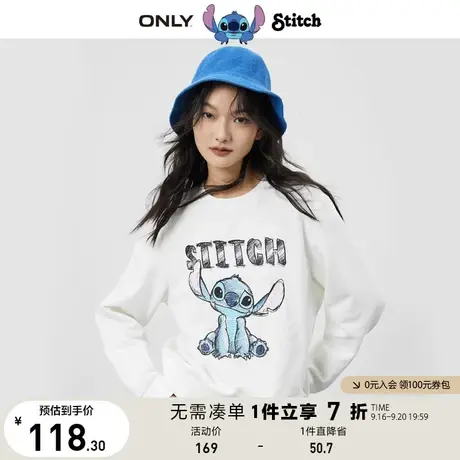 ONLY奥莱夏季潮流迪士尼史迪奇DISNEY联名款圆领卫衣女商品大图