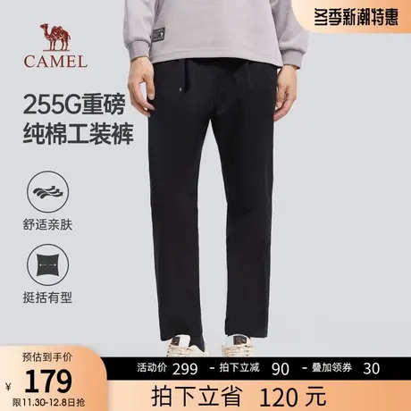骆驼男装工装裤子男春秋季2023新款潮流纯棉宽松直筒机能休闲长裤商品大图