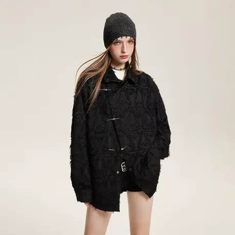 设计感国风白色衬衫女2025新款国潮春装情侣装宽松衬衣新中式上衣商品大图