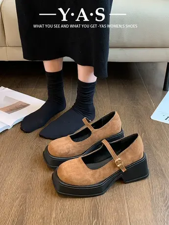 法式复古高跟鞋方头单鞋女鞋子2024新款春夏季气质晚晚风玛丽珍鞋图片