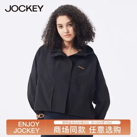 jockey户外防风夹克防泼防水女连帽外套运动瑜伽时尚商品大图