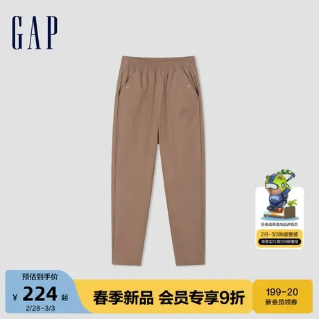 Gap男童2024春季新款梭织尼龙肌理感松紧束口裤儿童装长裤890471商品大图