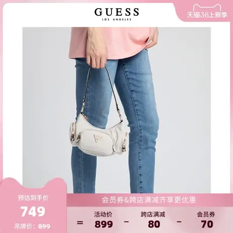 GUESS24年新款春季女士纯色黑白美式复古风多格腋下包-EYG839571商品大图