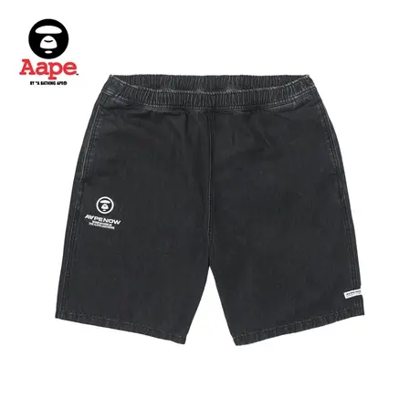 Aape旗舰店男装春夏猿颜徽章字母印花简约宽松短裤6951XXK商品大图