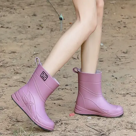 2023新款时尚雨靴女款防滑水鞋雨天防水成人雨鞋短筒网红爆款胶鞋商品大图