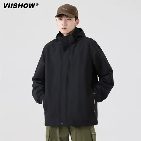 VIISHOW冲锋夹克外套男春秋季2023新款潮牌防风防水户外登山服夹商品大图