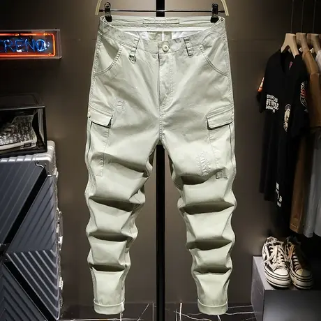 夏季薄款工装裤男宽松直筒休闲裤男士潮牌长裤韩版潮流裤子男百搭商品大图