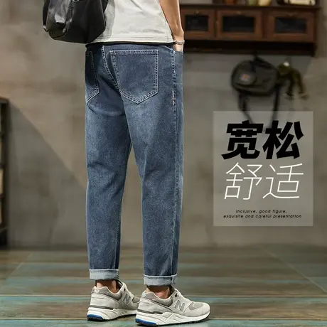 日系港风潮牌痞帅工装牛仔裤男士夏季薄款休闲男装男裤子2023新款图片