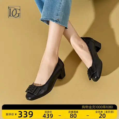 真皮浅口单鞋女粗跟2023秋季新款舒适软面中老年头层牛皮妈妈鞋子商品大图