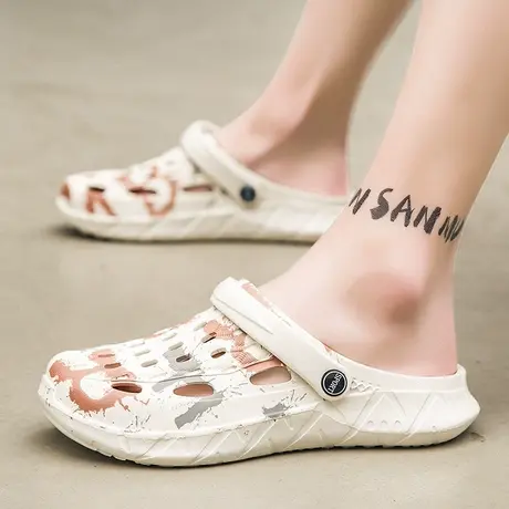 防水雨鞋男款夏季钓鱼鞋厨房防滑鞋赶海专用溪流涉水鞋洞洞水鞋男商品大图