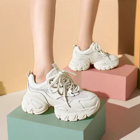 卓诗尼2023年秋款老爹鞋女运动鞋女款白鞋新款线下专柜商场同款商品大图