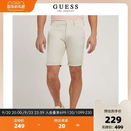 GUESS 经典男士微弹修身时尚小众休闲短裤五分裤-M2GD18WEHX3商品大图