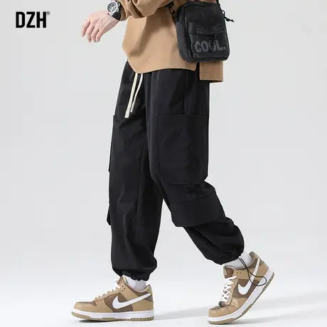 男士黑色束脚工装裤男九分裤夏季宽松2023新款直筒休闲裤薄款男裤商品大图