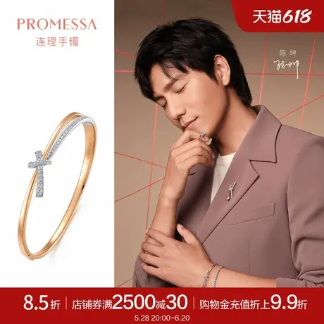 周生生PROMESSA同心18K金连理钻石手镯93349K商品大图