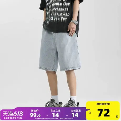 唐狮美式潮牌牛仔短裤男2025夏季新款潮流复古百搭大码五分裤GAT商品大图
