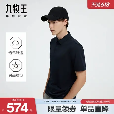 [商场同款]九牧王短袖T恤24秋新款JT2D29117休闲舒适百搭透气上衣图片