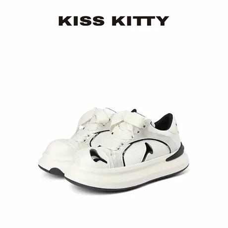 KISSKITTY厚底小白鞋女新款舒适增高软萌大头鞋子女百搭帆布鞋女商品大图