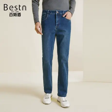 百斯盾男装牛仔裤2023秋冬新款时尚经典直筒垂感男士舒适显瘦长裤商品大图