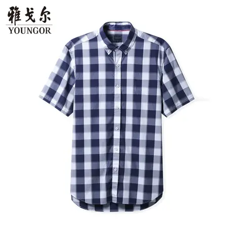 雅戈尔奥莱 商场同款男士短袖衬衫新款官方正品商务休闲短袖衬衫商品大图