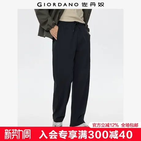 佐丹奴针织卫裤男装秋冬新款双面布抽绳松紧腰宽松休闲裤01115101商品大图