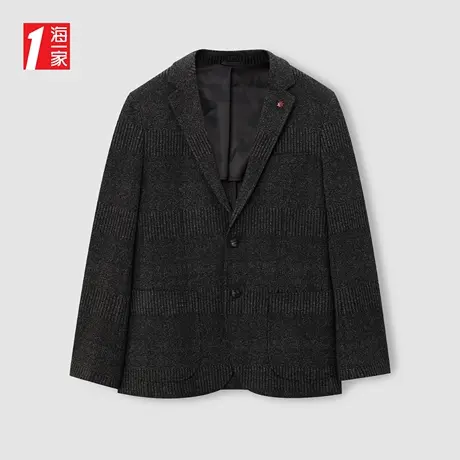 海一家时尚休闲外套2023冬季新款商务平驳领修身男士西服商品大图
