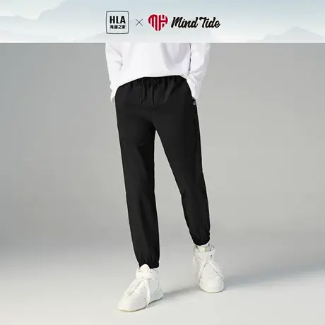HLA/海澜之家中国心系列休闲裤2023夏松紧腰宽松束脚裤子男商品大图