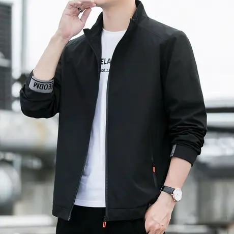 2023年春秋季立领夹克男士休闲外套百搭宽松大码修身青年潮流褂子商品大图